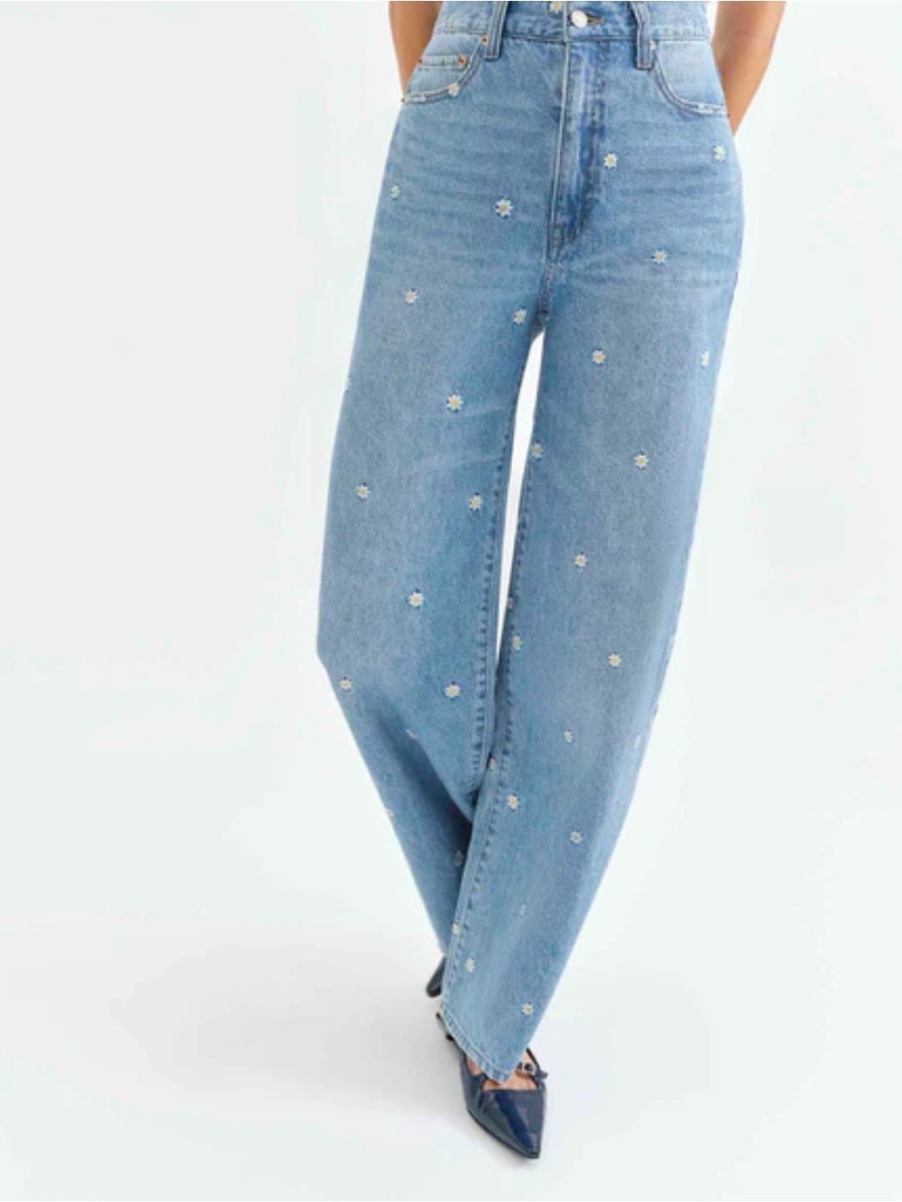 Women’s Blue Embroidered Flower Jeans - AND MATCHING SHIRT